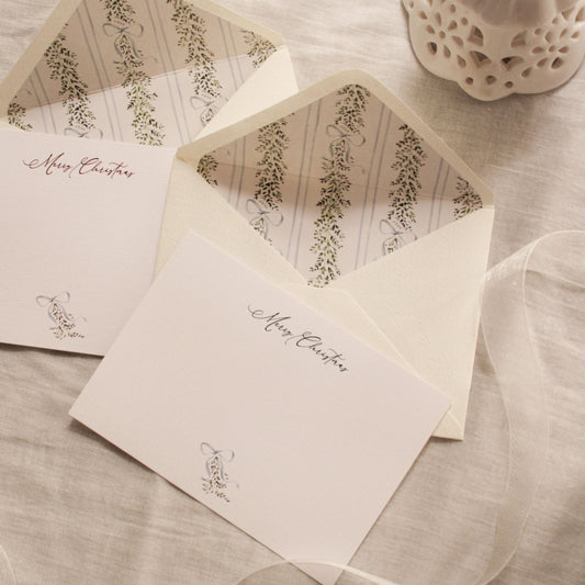 Mistletoe & Blue Bow (Set Of 5)