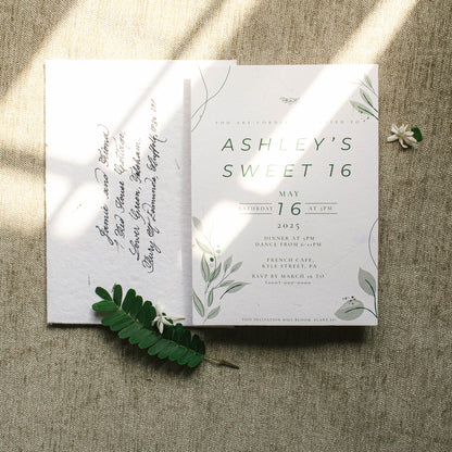 Ferns of Spring Birthday Invite