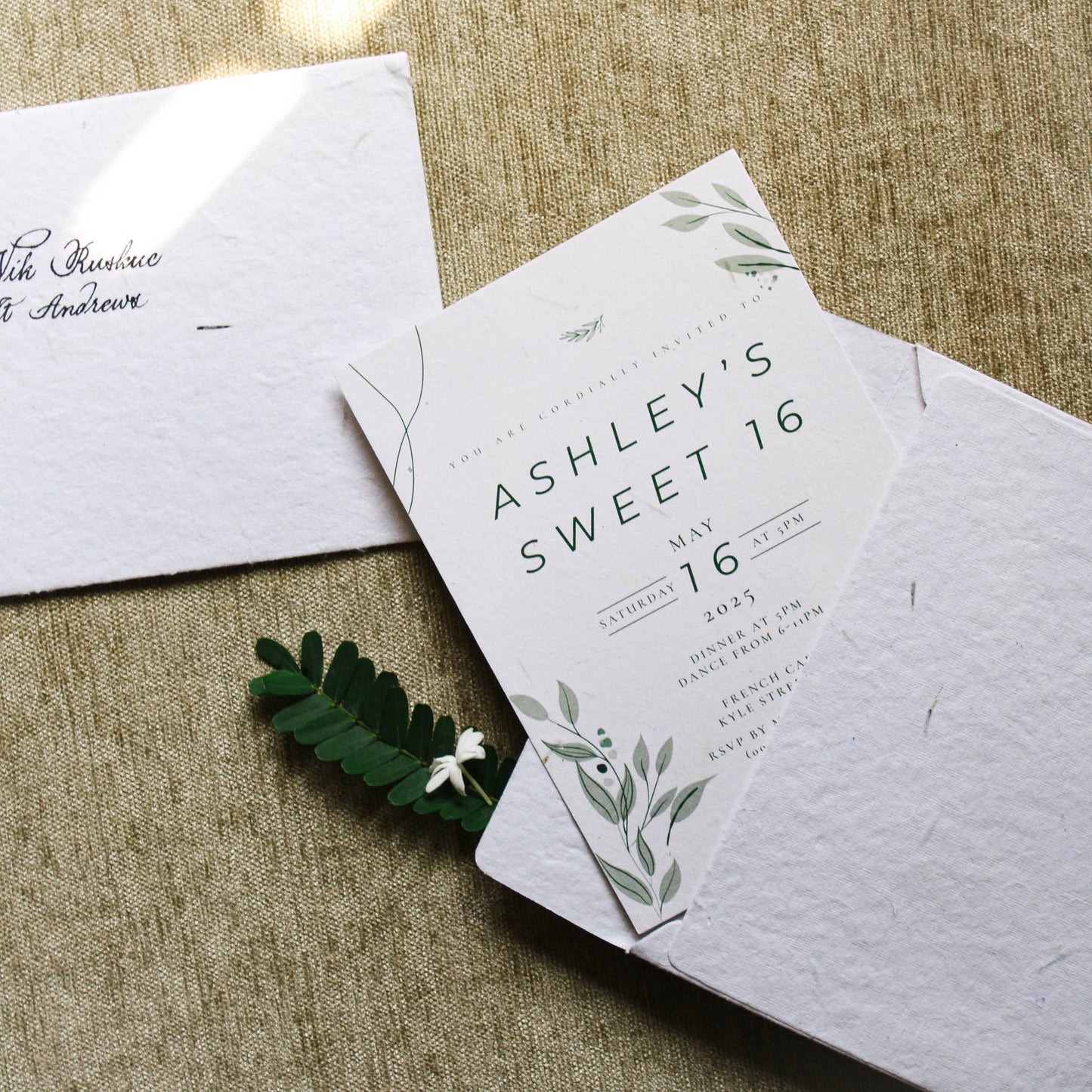 Ferns of Spring Birthday Invite