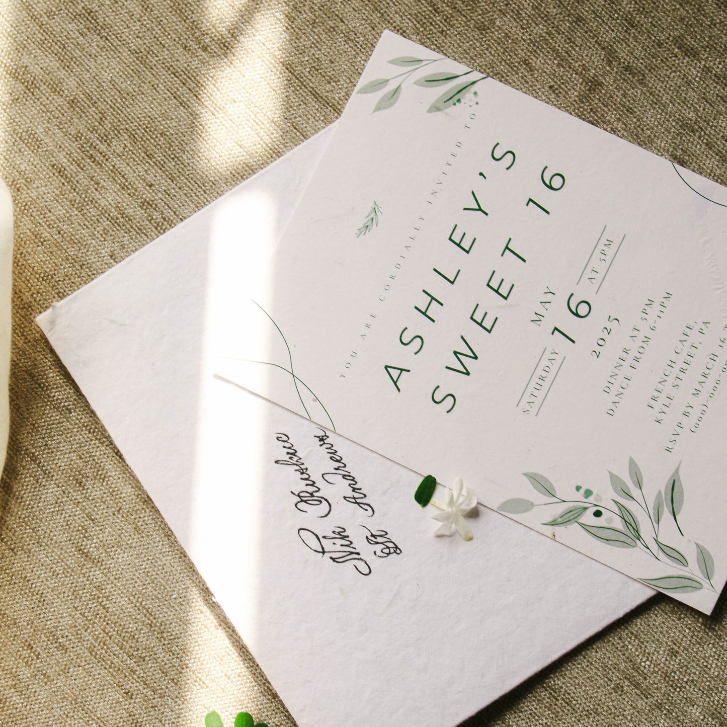 Ferns of Spring Birthday Invite