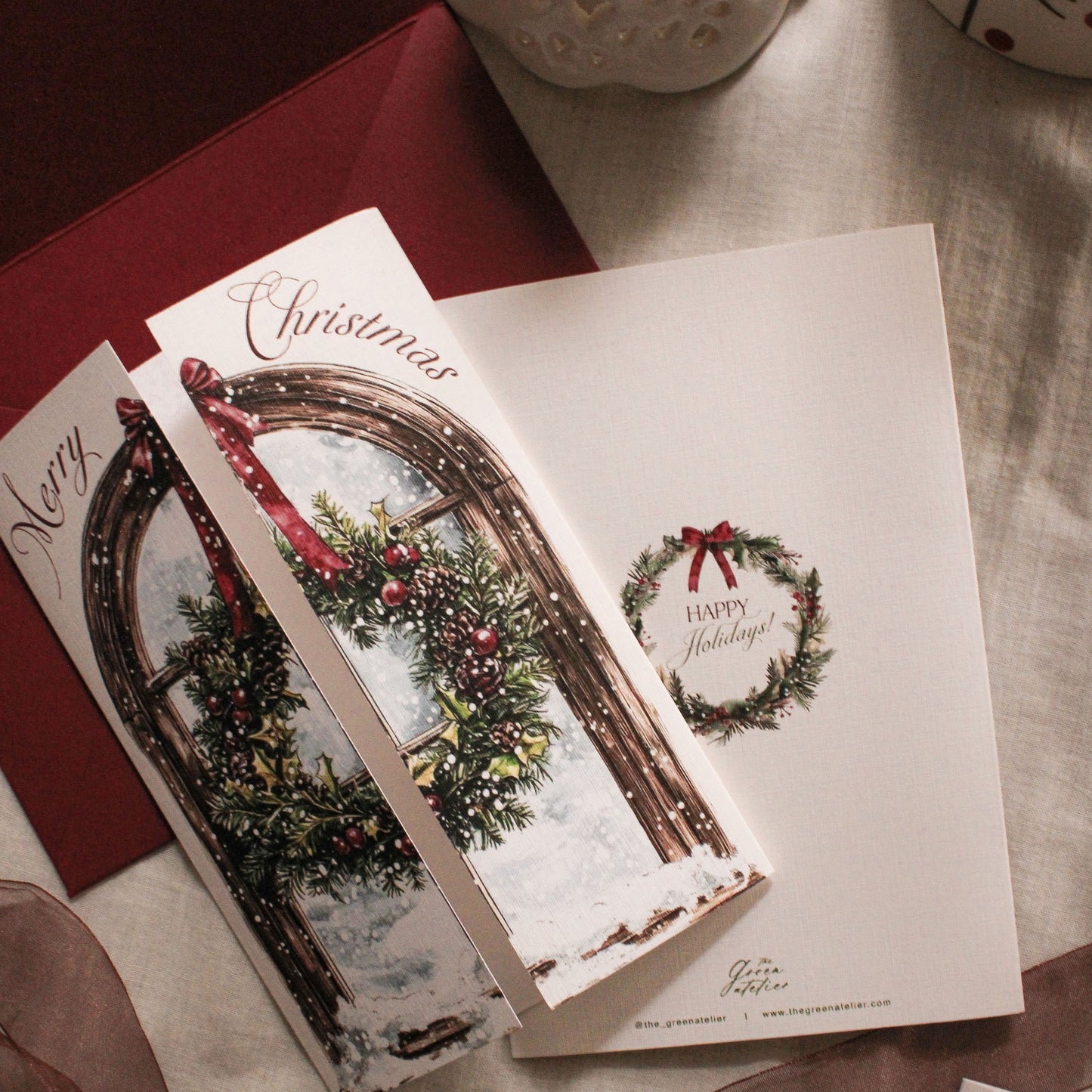 Gatefold Holiday Wreath (Set Of 5)