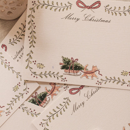 Ginger Cat Sleigh Ride (Set Of 5)