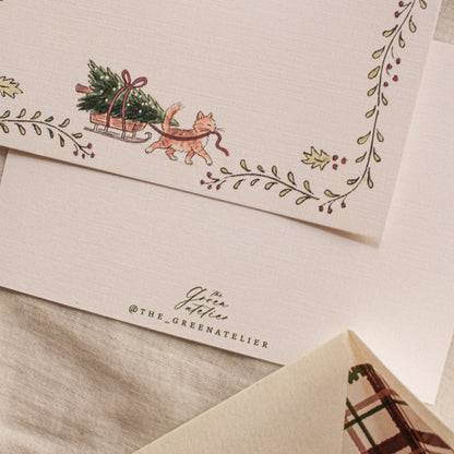 Ginger Cat Sleigh Ride (Set Of 5)