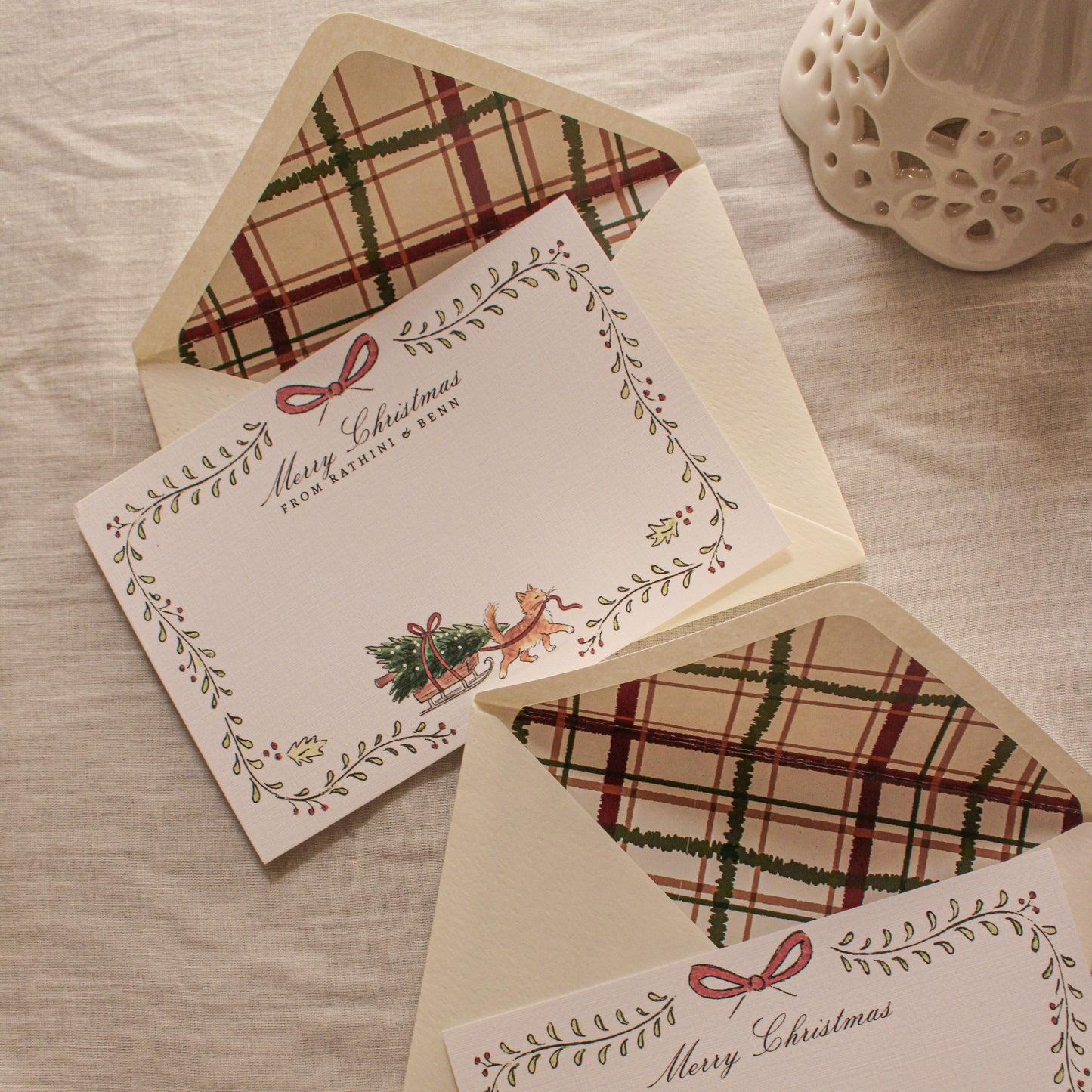 Ginger Cat Sleigh Ride (Set Of 5)