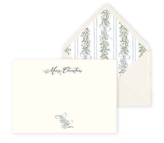 Mistletoe & Blue Bow (Set Of 5)